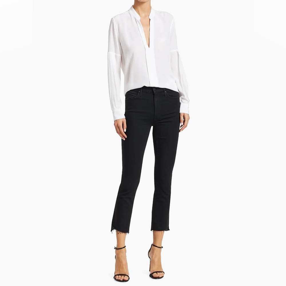 Mother Insider Crop Not guilty black‎ raw hem casual staple chic alternative 25